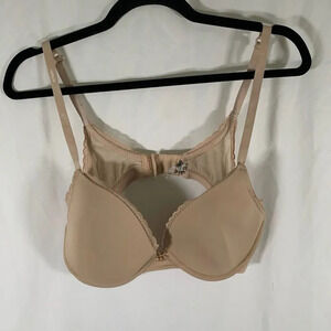 Aerie Bra Women's 36C Nude Padded Wired Sheer Strap Hook Eye Plunge